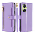 For OnePlus Nord CE 3 Lite 5G Sheep Texture Cross-body Zipper Wallet Leather Phone Case(Purple) - OnePlus Cases by PMC TechLife | Online Shopping South Africa | PMC TechLife | Buy Now Pay Later Mobicred