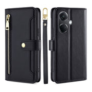 For OnePlus Nord CE3 5G Sheep Texture Cross-body Zipper Wallet Leather Phone Case(Black)