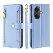 For OnePlus Nord CE3 5G Sheep Texture Cross-body Zipper Wallet Leather Phone Case(Blue)