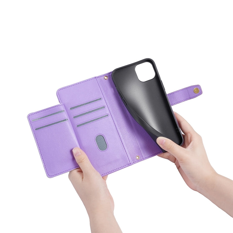 For OnePlus Nord CE3 5G Sheep Texture Cross-body Zipper Wallet Leather Phone Case(Purple)