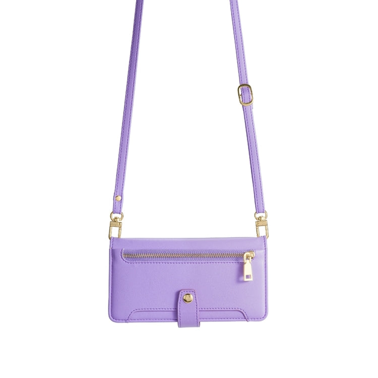 For OnePlus Nord CE3 5G Sheep Texture Cross-body Zipper Wallet Leather Phone Case(Purple)
