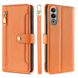For OnePlus Nord CE4 Sheep Texture Cross-body Zipper Wallet Leather Phone Case(Orange) - OnePlus Cases by PMC TechLife | Online Shopping South Africa | PMC TechLife | Buy Now Pay Later Mobicred