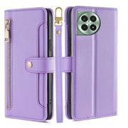 For OnePlus Ace 3 Pro 5G Sheep Texture Cross-body Zipper Wallet Leather Phone Case(Purple)