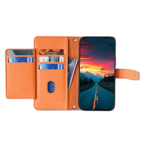 For OnePlus Nord CE 4 Lite 5G Sheep Texture Cross-body Zipper Wallet Leather Phone Case(Orange)