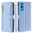 For OnePlus Nord CE 4 Lite 5G Sheep Texture Cross-body Zipper Wallet Leather Phone Case(Blue) - OnePlus Cases by PMC TechLife | Online Shopping South Africa | PMC TechLife | Buy Now Pay Later Mobicred
