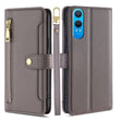 For OnePlus Nord CE 4 Lite 5G Sheep Texture Cross-body Zipper Wallet Leather Phone Case(Grey) - OnePlus Cases by PMC TechLife | Online Shopping South Africa | PMC TechLife | Buy Now Pay Later Mobicred