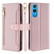 For OnePlus Nord CE 4 Lite 5G Sheep Texture Cross-body Zipper Wallet Leather Phone Case(Pink) - OnePlus Cases by PMC TechLife | Online Shopping South Africa | PMC TechLife | Buy Now Pay Later Mobicred