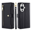 For Huawei nova 11 4G Sheep Texture Cross-body Zipper Wallet Leather Phone Case(Black) - Huawei Cases by PMC TechLife | Online Shopping South Africa | PMC TechLife | Buy Now Pay Later Mobicred