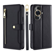 For Huawei nova 11 Pro 4G / 11 Ultra 4G Sheep Texture Cross-body Zipper Wallet Leather Phone Case(Black)
