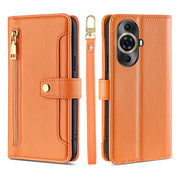 For Huawei nova 11 Pro 4G / 11 Ultra 4G Sheep Texture Cross-body Zipper Wallet Leather Phone Case(Orange)