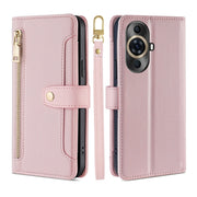 For Huawei nova 11 Pro 4G / 11 Ultra 4G Sheep Texture Cross-body Zipper Wallet Leather Phone Case(Pink)