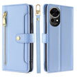 For Huawei nova 12 5G Sheep Texture Cross-body Zipper Wallet Leather Phone Case(Blue) - Huawei Cases by PMC TechLife | Online Shopping South Africa | PMC TechLife | Buy Now Pay Later Mobicred