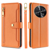 For Huawei nova 12i 4G Sheep Texture Cross-body Zipper Wallet Leather Phone Case(Orange)