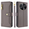For Huawei nova 12i 4G Sheep Texture Cross-body Zipper Wallet Leather Phone Case(Grey) - Huawei Cases by PMC TechLife | Online Shopping South Africa | PMC TechLife | Buy Now Pay Later Mobicred