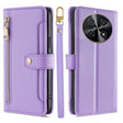 For Huawei nova 12i 4G Sheep Texture Cross-body Zipper Wallet Leather Phone Case(Purple) - Huawei Cases by PMC TechLife | Online Shopping South Africa | PMC TechLife | Buy Now Pay Later Mobicred
