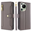 For Huawei Pura 70 Ultra 5G Sheep Texture Cross-body Zipper Wallet Leather Phone Case(Grey) - Huawei Cases by PMC Jewellery | Online Shopping South Africa | PMC Jewellery | Buy Now Pay Later Mobicred