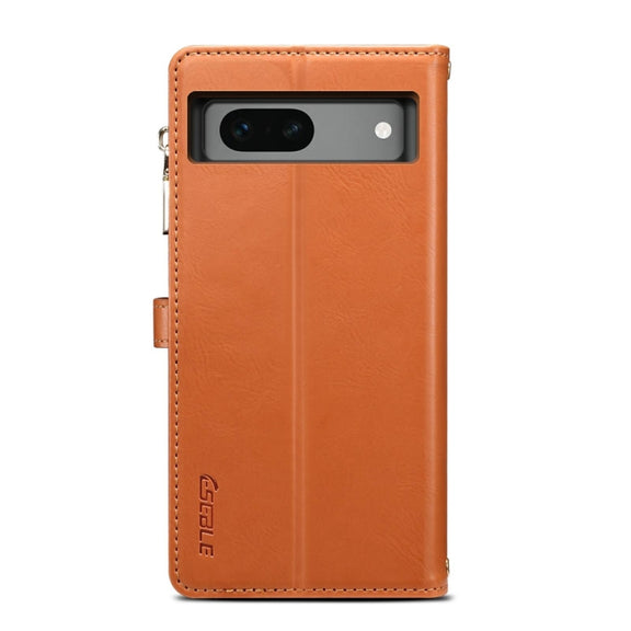 For Google Pixel 7a ESEBLE Star Series Lanyard Zipper Wallet RFID Leather Case(Brown)