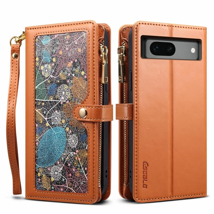 For Google Pixel 8A ESEBLE Star Series Lanyard Zipper Wallet RFID Leather Case(Brown) - Google Cases by ESEBLE | Online Shopping South Africa | PMC TechLife | Buy Now Pay Later Mobicred