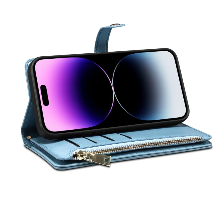 For Google Pixel 8A ESEBLE Star Series Lanyard Zipper Wallet RFID Leather Case(Blue) - Google Cases by ESEBLE | Online Shopping South Africa | PMC TechLife | Buy Now Pay Later Mobicred