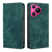 For Huawei Pura 70 RFID Anti-theft Brush Magnetic Leather Phone Case(Green)