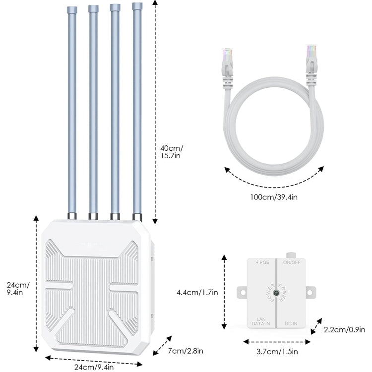 Wavlink WN573HX1 WiFi 6 AX1800 Dual Band Long Range Outdoor WiFi Extender(EU Plug)