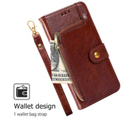 For Huawei Pura 70 Pro / 70 Pro+ 5G Zipper Bag Leather Phone Case(Brown)
