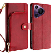 For Huawei Pura 70 Pro / 70 Pro+ 5G Zipper Bag Leather Phone Case(Red)