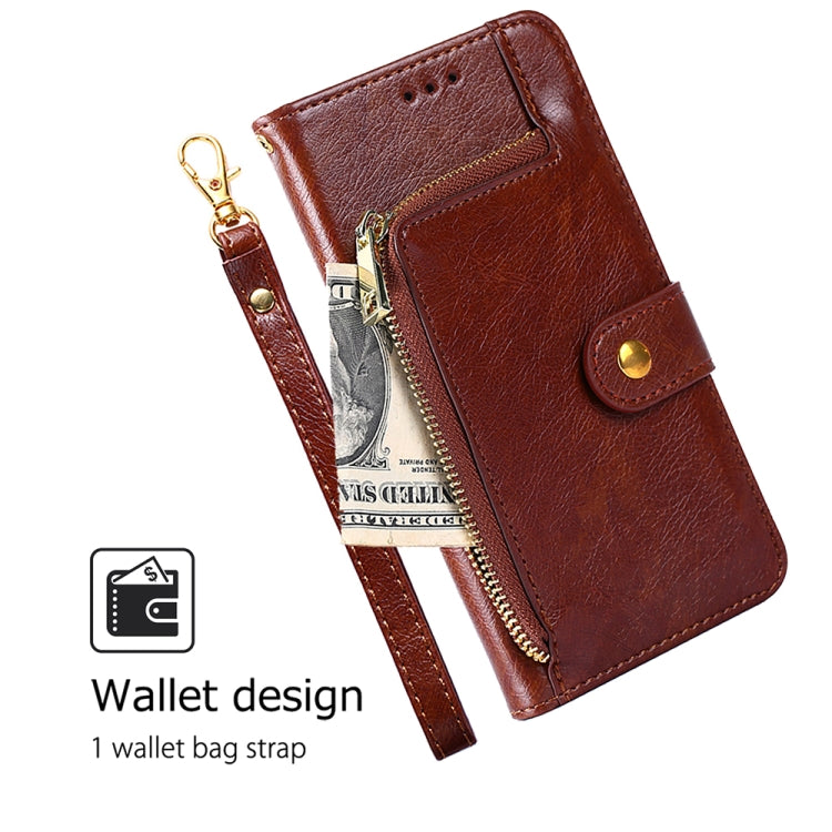 For Huawei Pura 70 Ultra 5G Zipper Bag Leather Phone Case(Brown)