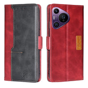 For Huawei Pura 70 Pro / 70 Pro+ 5G Contrast Color Side Buckle Leather Phone Case(Red + Black)