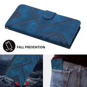 For Xiaomi Redmi K70 Line Pattern Skin Feel Leather Phone Case(Royal Blue)