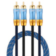 EMK 2 x RCA Male to 2 x RCA Male Gold Plated Connector Nylon Braid Coaxial Audio Cable for TV / Amplifier / Home Theater / DVD, Cable Length:1m(Dark Blue) - free shipping - PMC Jewellery - Order now!