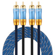 EMK 2 x RCA Male to 2 x RCA Male Gold Plated Connector Nylon Braid Coaxial Audio Cable for TV / Amplifier / Home Theater / DVD, Cable Length:2m(Dark Blue) - Audio Optical Cables by EMK | Online Shopping South Africa | PMC Jewellery | Buy Now Pay Later Mobicred