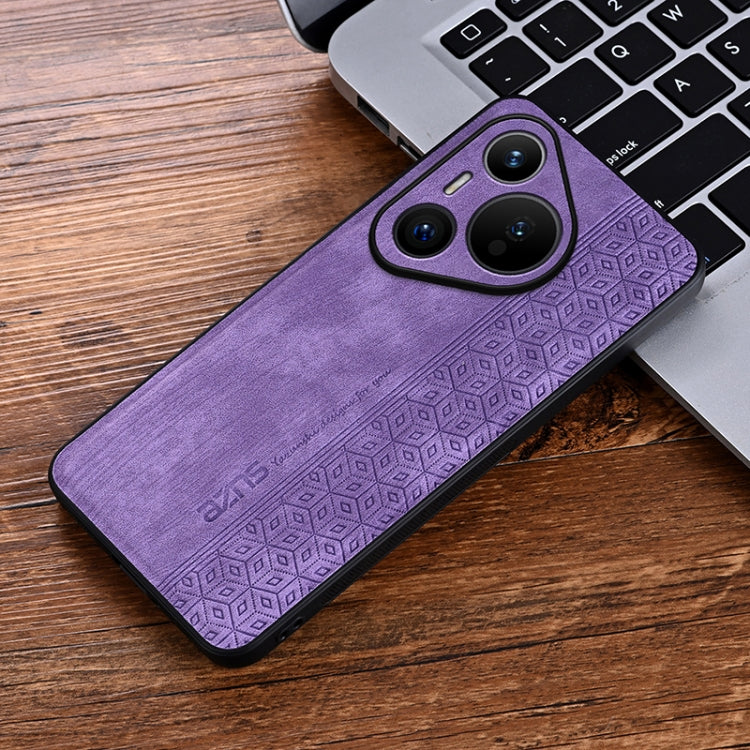 For Huawei Pura 70 AZNS 3D Embossed Skin Feel Phone Case(Purple)