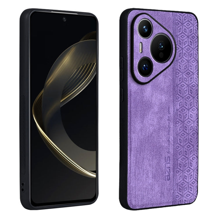 For Huawei Pura 70 Pro AZNS 3D Embossed Skin Feel Phone Case(Purple) - free shipping - PMC Jewellery - Order now!