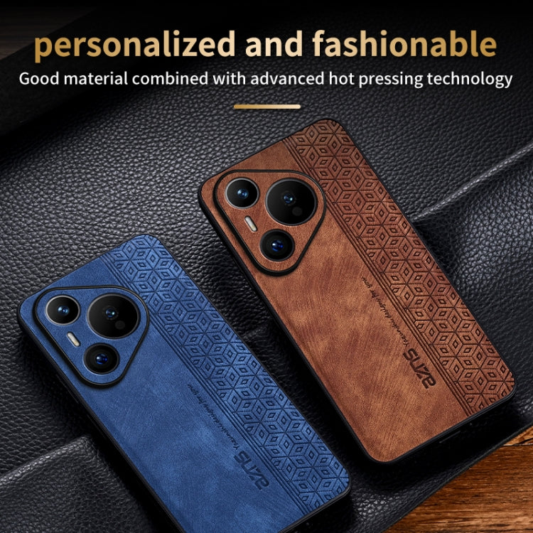 For Huawei Pura 70 Pro AZNS 3D Embossed Skin Feel Phone Case(Brown)