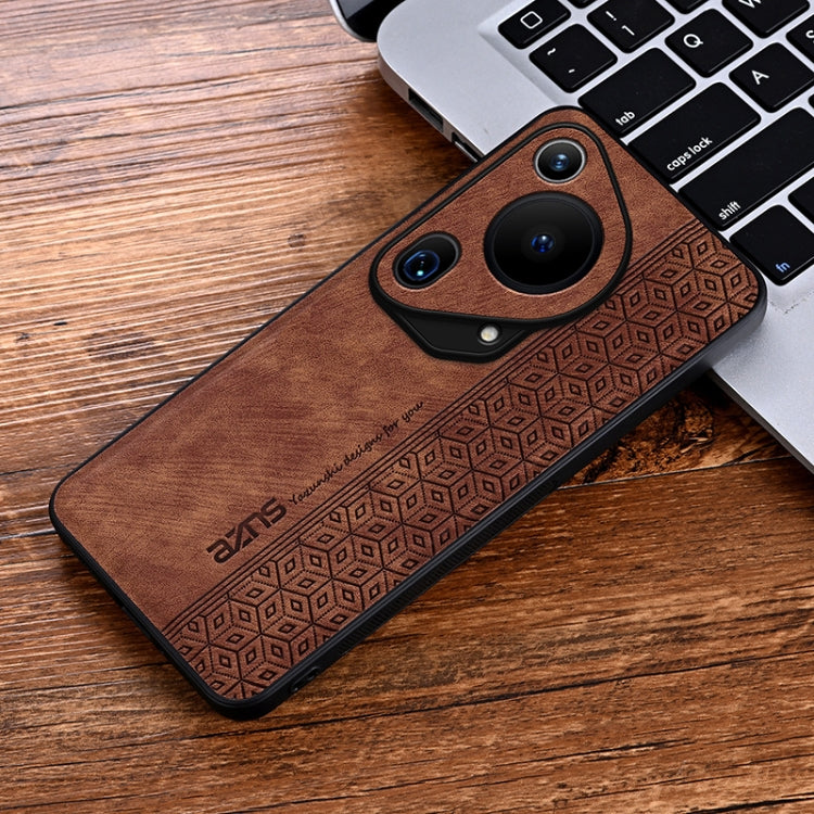 For Huawei Pura 70 Ultra AZNS 3D Embossed Skin Feel Phone Case(Brown)