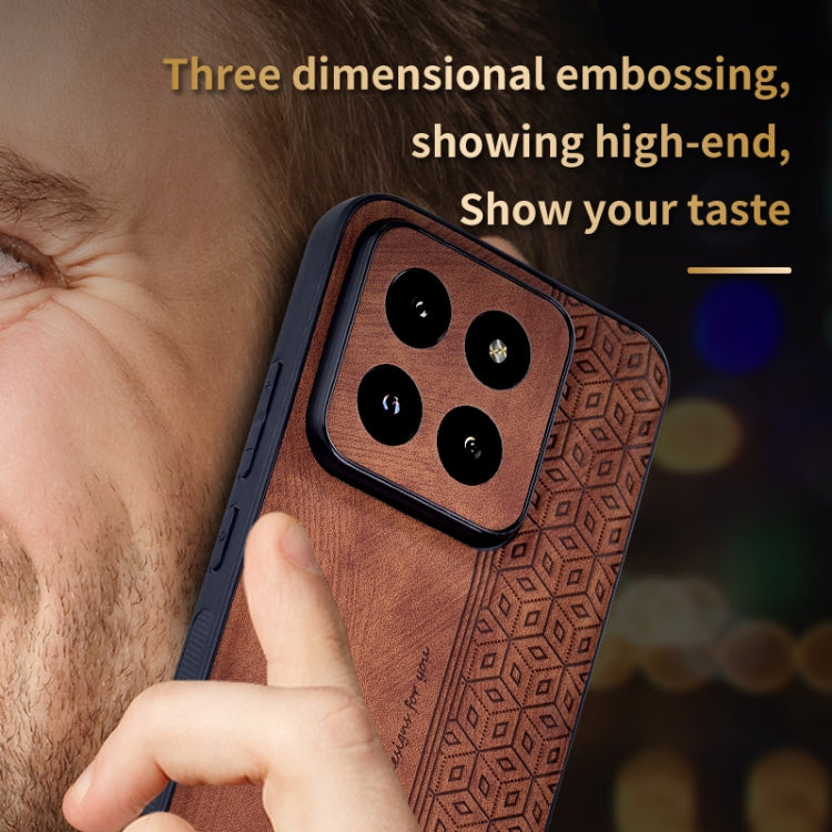 For Xiaomi 14 Pro AZNS 3D Embossed Skin Feel Phone Case(Dark Green)