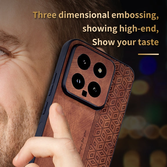 For Xiaomi 14 AZNS 3D Embossed Skin Feel Phone Case(Purple)