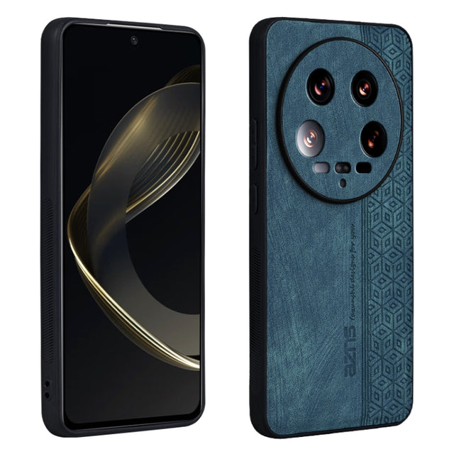 For Xiaomi 14 Ultra AZNS 3D Embossed Skin Feel Phone Case(Dark Green)