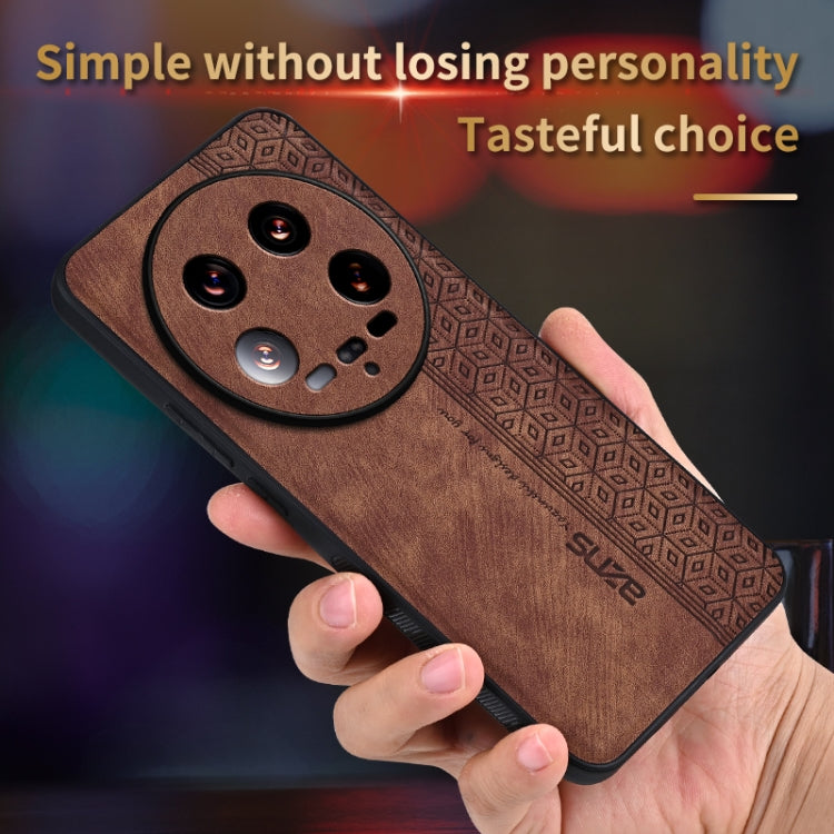 For Xiaomi 14 Ultra AZNS 3D Embossed Skin Feel Phone Case(Purple)