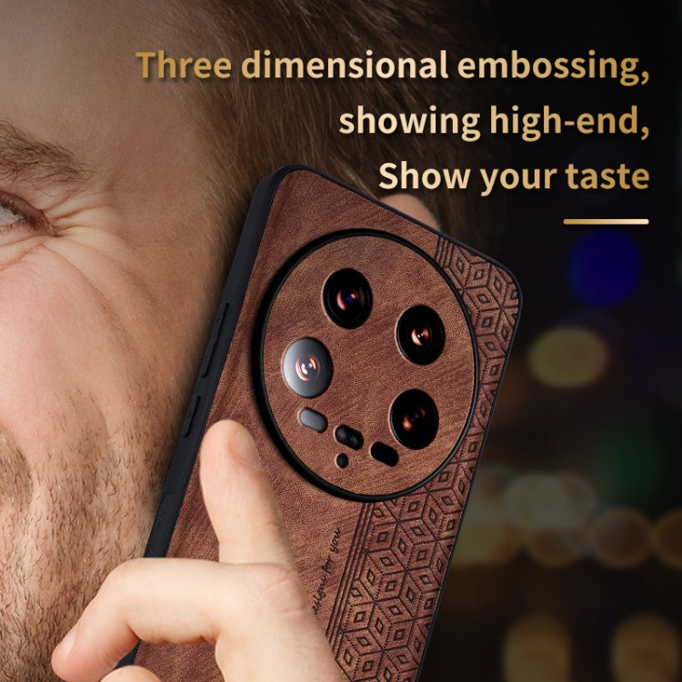 For Xiaomi 14 Ultra AZNS 3D Embossed Skin Feel Phone Case(Purple)