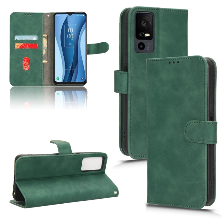 For TCL 40 XE 5G Skin Feel Magnetic Flip Leather Phone Case(Green) - More Brand by PMC TechLife | Online Shopping South Africa | PMC TechLife