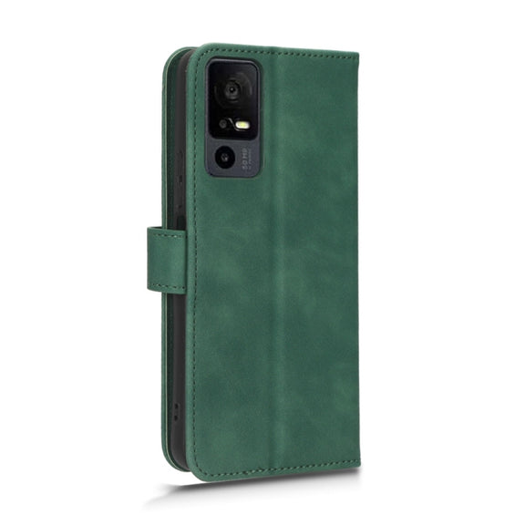 For TCL 40 XE 5G Skin Feel Magnetic Flip Leather Phone Case(Green)