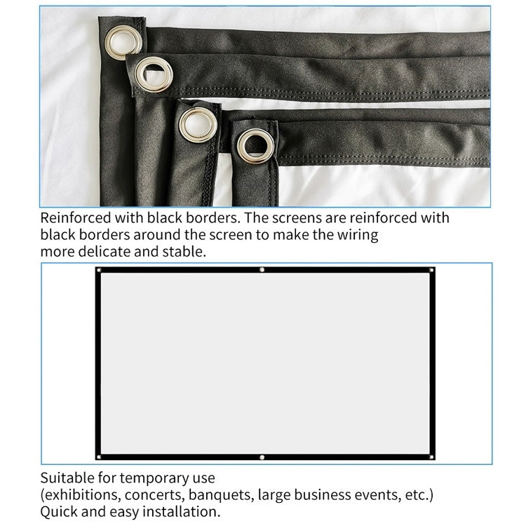 Simple Folding Thin Polyester Projector Film Curtain, Size:200 inch 16:9 - Film Curtains by PMC TechLife | Online Shopping South Africa | PMC TechLife | Buy Now Pay Later Mobicred