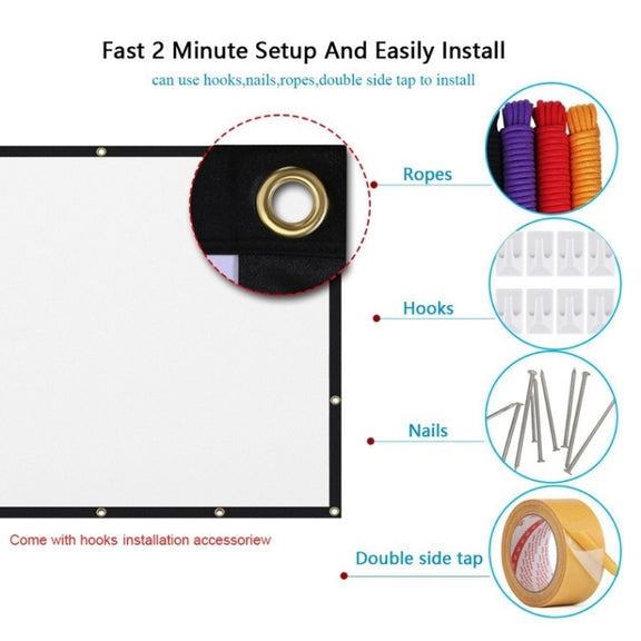 Simple Folding Thin Polyester Projector Film Curtain, Size:200 inch 16:9