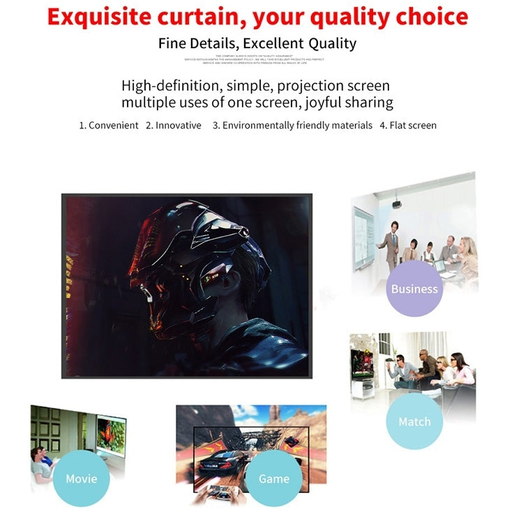 Simple Folding Thin Polyester Projector Film Curtain, Size:200 inch 16:9 - Film Curtains by PMC TechLife | Online Shopping South Africa | PMC TechLife | Buy Now Pay Later Mobicred