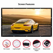 Simple Folding Thin Polyester Projector Film Curtain, Size:200 inch 16:9