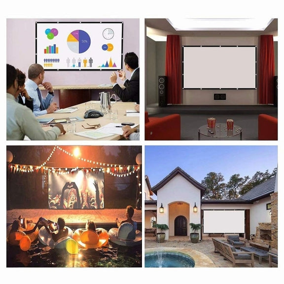 Simple Folding Thin Polyester Projector Film Curtain, Size:200 inch 16:9