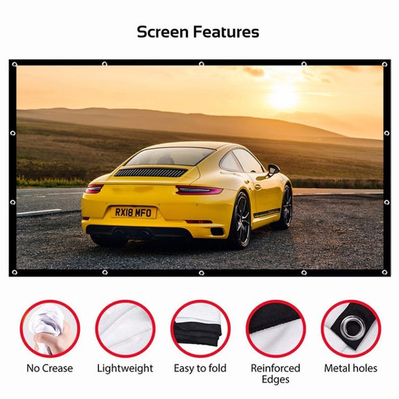Simple Folding Thin Polyester Projector Film Curtain, Size:150 inch 16:9