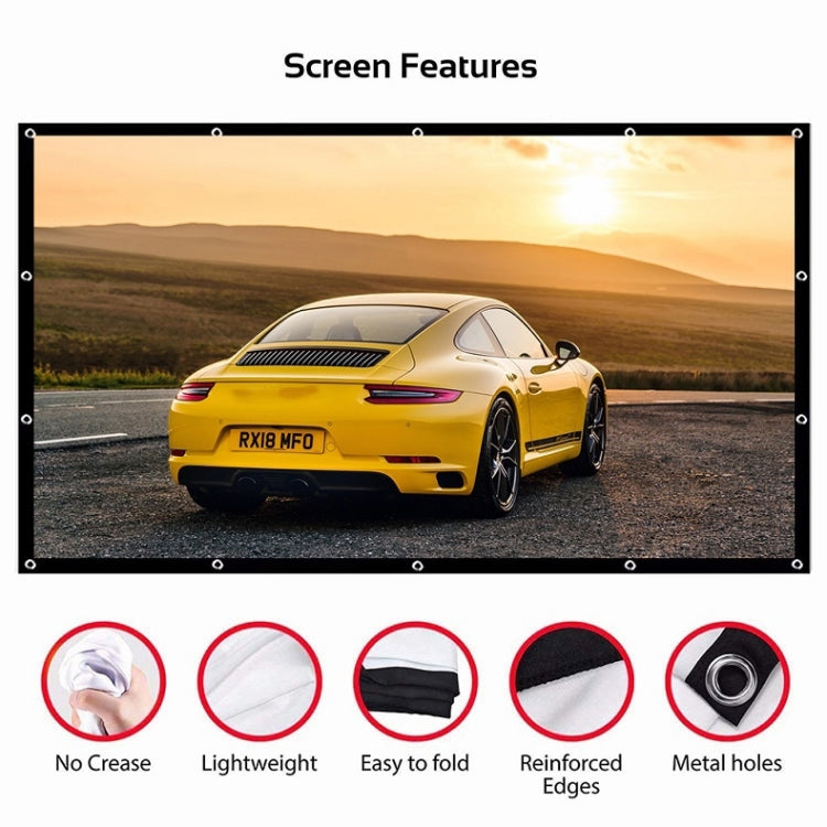 Simple Folding Thin Polyester Projector Film Curtain, Size:150 inch 16:9